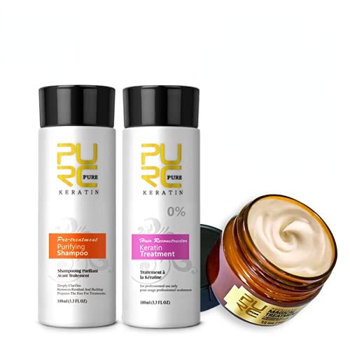 PURC Keratin Hair Treatment+Purifying Shampoo Hair Mask Sets for Hair Treatment Straightening Smoothing