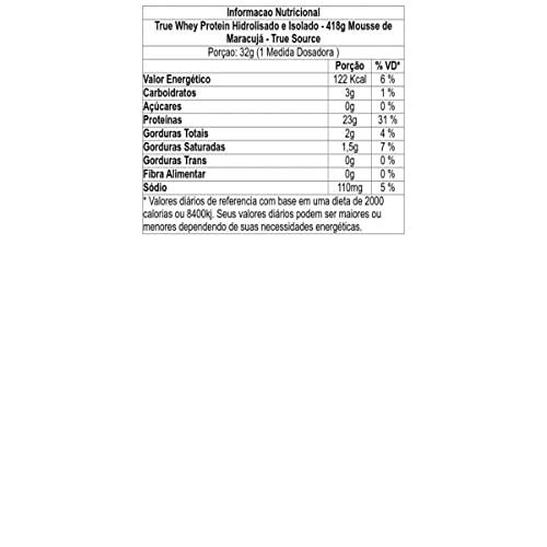 True Source True Whey Protein Hidrolisado E Isolado - 418G Mousse De Maracujá