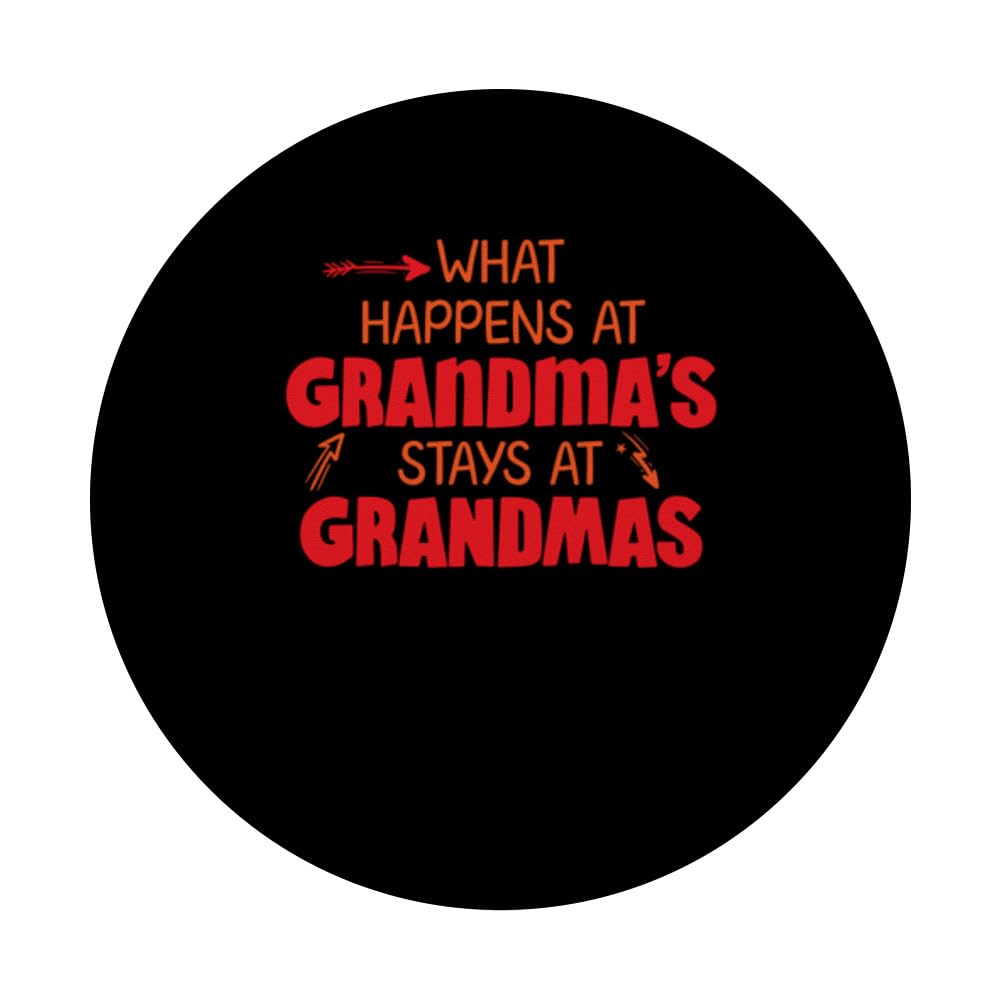 What Happens At Grandma's Stays At Grandma's PopSockets Swappable PopGrip, Black - Image 3