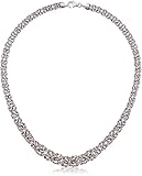 Italian Sterling Silver Chunky Diamond-Cut Byzantine Chain Necklace, 18