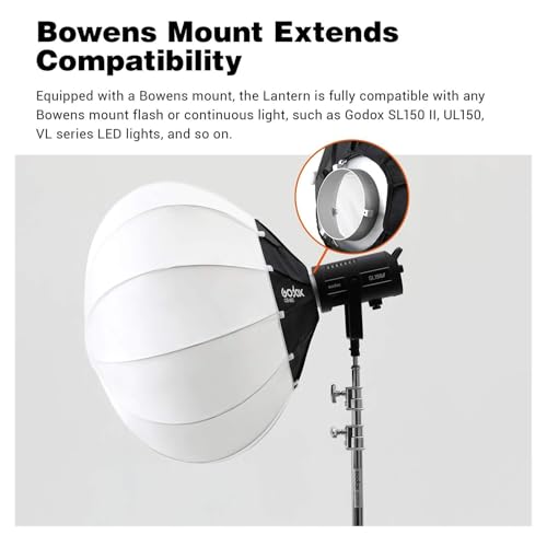 Godox CS-65D Lantern Softbox 25.6inch/65cm Soft Lighting Modifier for Godox SL-60W SL150W II FV150 AD300PRO AD400PRO AD600BM VL150 VL300 by GODOX - Image 4