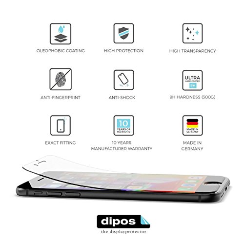 dipos I 2x Screen Protector compatible with Apple iPhone 8 Plus Flexible Glass 9H Display Protection