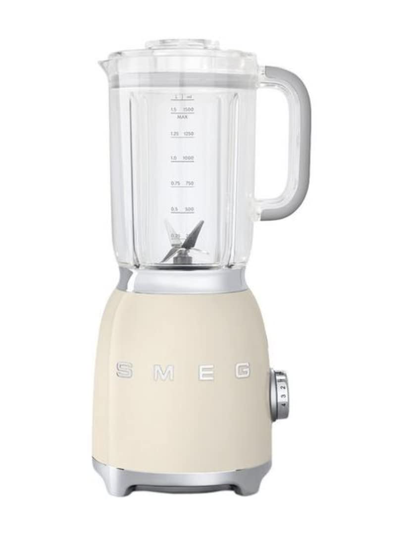 Blf01CrUK, 50'S Retro Style Aesthetic Blender, 1.5 L Bpa-Free Tritan Jug, Pre-Set Smoothie And Crushed Ice Programmes, Die-Cast Aluminium Body, Cream, 1 Year Warranty