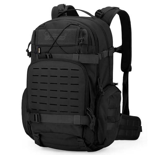 Mardingtop Mochila militar tática Molle 35L para homens, mochila Cordura para caminhadas, acampamento, sobrevivência, Preto, 14.2 x 8.3 x 20.9 inches, Moderno