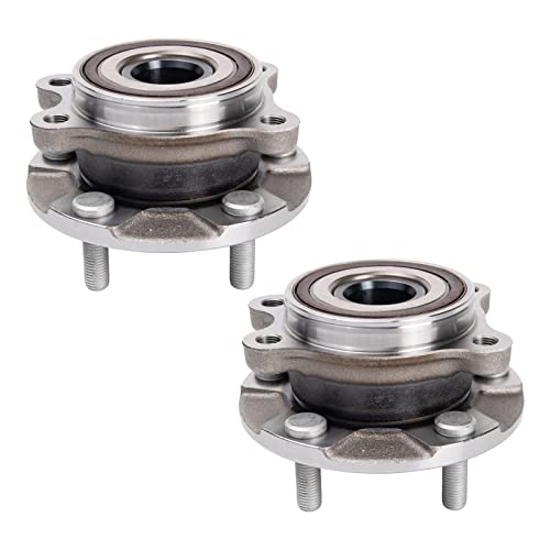 Image of TRQ Front Left and Right Wheel Bearing and Hub Assembly Set 2 Piece Compatible with 2015-2017 Lexus NX200t 2018-2021 NX300 2015-2020 NX300h 2021 NX300h Luxury Base Model
