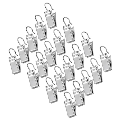 Anillas para cortinas de hierro con clips resistentes Didiseaon plata de 100 uds 7