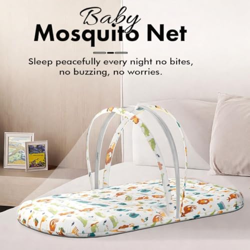 Image of StarAndDaisy 3 in 1 Baby Mosquito net for Sleeping - Newborn, Infant Mosquito net for Newborn Baby / / Washable Cotton Design, Soft and Comfortable Bed for 0-12 Months -Lion tedPrint