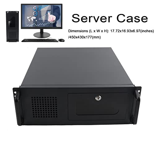 Webtb 4U Server Cabinet Case,4U Server Chassis Rackmount Server Case 7 X Pci Slot Rackmount 4U Server Chassis Lockable With Key, 7 X 3.5 Hdd Drive Bays Sl-450A, Compatible With 80Mm Fan, 450X430X177Mm #TOP2