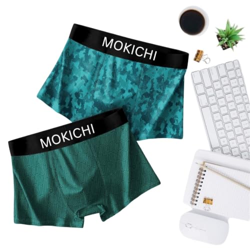Image of Men's Microfiber Boxer Briefs Pack of 2 | Ultra Soft Stretch Trunks | Moisture-Wicking Breathable Innerwear | Printed Premium Underwear for Men | Comfortable Elastic Waistband