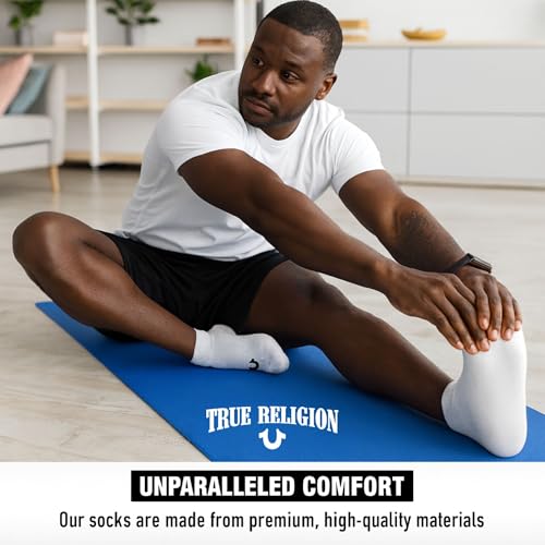 True Religion Mens Socks Ankle Socks for Men 6 & 12 Pairs Quarter Premium Athletic Shoe Size 8-123
