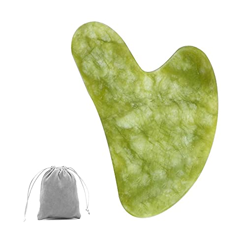 Bounabay Xiuyan Jade Gua Sha stein für gesicht Massagewerkzeug, massage für gesicht und hals Werkzeug fördert die Durchblutung, must haves beauty products for face Ganzkörper, Triggerpunkt Akupunktur Cover