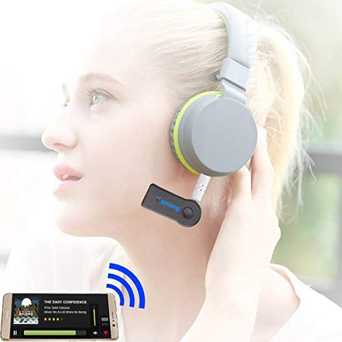 Bluetooth Receiver Adapter, Aluminum Wireless Mini Bluetooth 4.1 Receiver with Amplifier & AUX Audio Adapter and Bass Boost Option for Headphone, Car Audio, Speaker, Home Stereo, PC, Earbuds (Black)