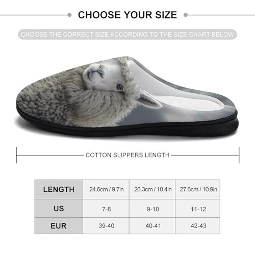 Alpaca Sheep Women's Cotton Slippers Indoor Outdoor Slip-on Warm House Shoes with Anti-Skid Rubber Sole2