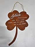 Die stilvolle Wanddekoration im Nostalgielook - Edelrostlook ist ideal zur Dekoration im Außenbereich, Wohnbereich oder als Geschenk für Freunde und Familie geeignet. Ein Blickfang und Schmuck als Türschild an der Tür, dekorativer Metallhänger an der Gartenlaube oder an der Wand auf der Terrasse und Veranda. Tolle Deko für ein nostalgisches Flair im Wohnzimmer, Küche, Diele oder als Gartendeko im Garten.