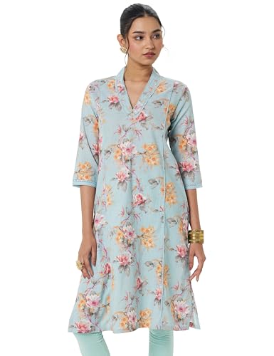 Image of BIBA Polyester Printed Straight Casual Kurtas