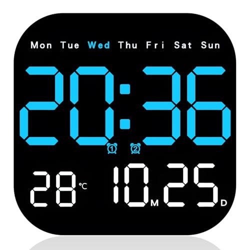 La mejor comparación de Relojes de suelo , tabla con los diez mejores. 43 Reloj de pared digital, Se Puede Colgar o Colocar Pie Reloj Despertador de visualización Grande con Control Remoto, Reloj Digital con Luz Nocturna, Fecha Semana, Temperatura para...