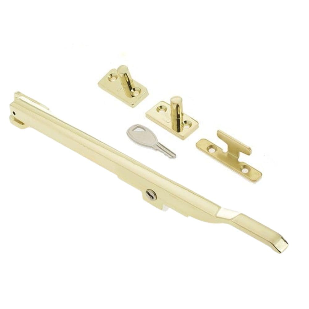 Vibe Electro Brass Polished Brass Locking Window Casement Stay