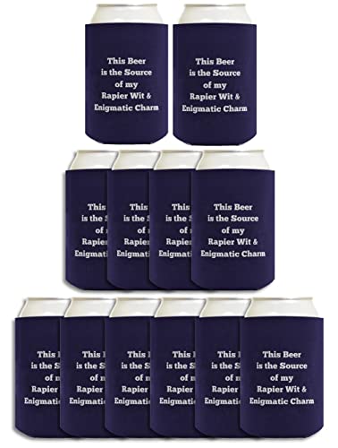 Personalized Coolies Custom Text Quote Gifts 12-Pack Custom Can Coolie Drink Coolers Coolies Navy #TOP1