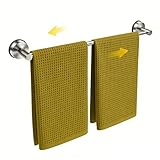 14.6 to 24 Inch Adjustable Towel Bar for Bathroom,Suction Cup Towel Rack for Bathroom Wall,Stainless Steel Wall Mount Hand Towel Holder Rod(Chrome)