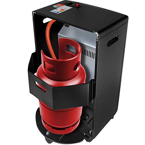 KESSER® 4200 Watt Keramik Gasheizer inkl. Gasdruckregler Gasschlauch - Gasheizofen, Heizstrahler Gasheizgerät, Infrarot Keramikbrenner , Butan- oder Propangasflaschen bis 15kg [Energieklasse A] Black - 2
