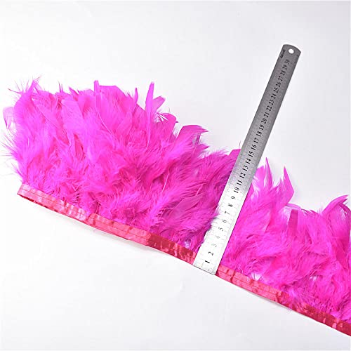 10 metri soffice pelle rosa piuma di tacchino decorazione rifiniture piume fai da te per abiti da gonna artigianato 10-15 cm-piuma rossa vino, 10 metri