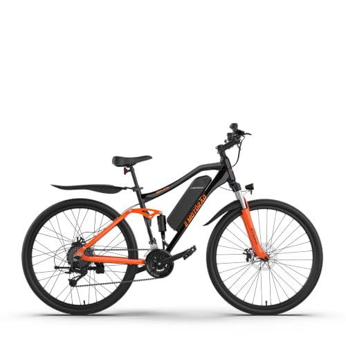 EMotorad EMX+ | Vélo électrique Tout-Terrain pour Adultes | pneus CST 27,5 x 2,0" | Moteur 36 V 250 W | Batterie 13 Ah Amovible | Double Suspension | Freins à Disque mécaniques | écran LCD (Noir)