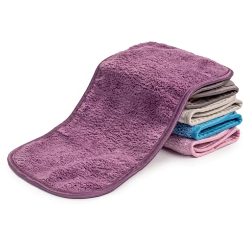S&T INC. Reusable Makeup Remover Wipes, Wash Cloths for Your Face, Microfiber Face Cloths Clean Makeup, Eyeliner, Mascara, and Oil from Skin, Assorted Solids, 6 Inch x 12 Inch, 5 Pack