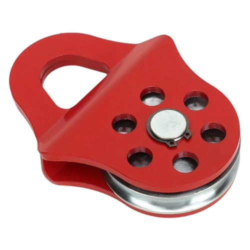 Polea de cabrestante de bloque de bloqueo de 6 toneladas, accesorio industrial para cable sintético/acero, polea roja para aparejos y elevación