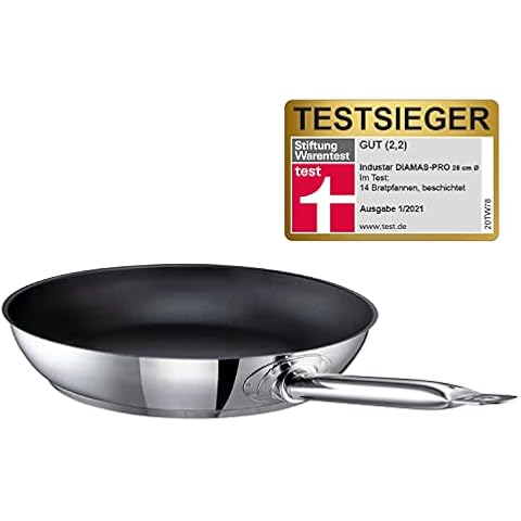 Schulte-Ufer GastroSUS Bratpfanne Industar mit DIAMAS Pro Beschichtung, Testsieger Stiftung Warentest 1/2021, 163059-28, Edelstahl, 28 cm Cover