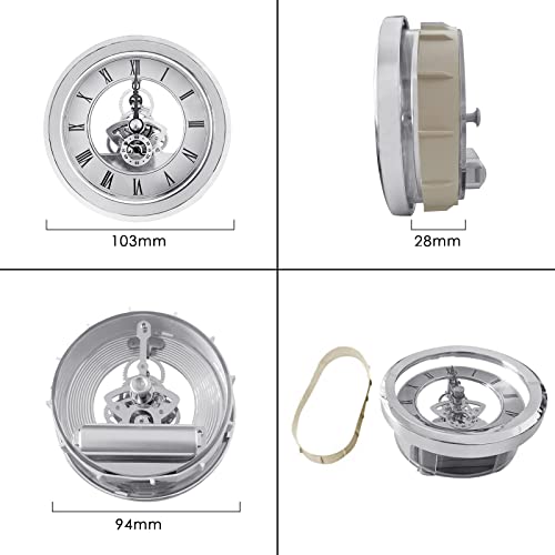 Deewish Clock Inserts, Transparent Skeleton Clock Inserts, Recessed Quartz Clockwork Table Clock, Clock Repair Or Diy #TOP1