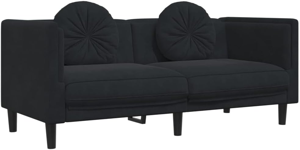 Sofa Set Black Velvet Living Room Furniture