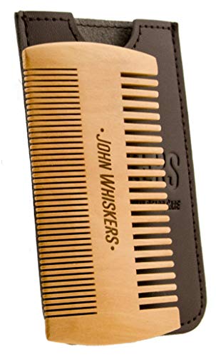 Bartkamm John Whiskers mit Reise-Etui, antistatischer Duo-Kamm