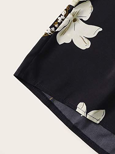 Makemechic Women's Plus Size Floral Print High Elastic Waist Cami Romper Jumpsuit Black#7 3Xl #TOP3