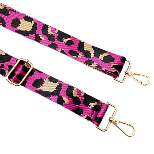 Image of Purse Strap Replacement Wide Adjustable Crossbody Shoulder Strap Guitar Straps for Handbags Leopard Rose