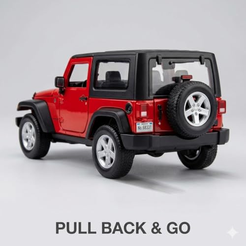 Image of Wizplex MSZ Official Licensed Jeep Wrangler Diecast Model Car 1:32 Scale | Light & Sound | Pull Back Action | Metal SUV Toy | Collectible Display & Gift