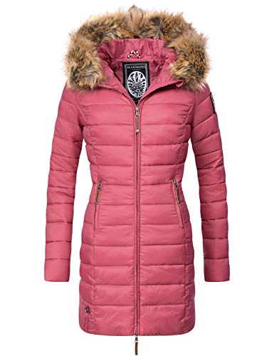 Preisvergleich Produktbild MARIKOO Damen Winter-Mantel Steppmantel Rose Berry Gr. S
