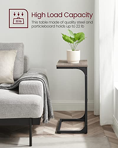 Vasagle C-Shaped End Table, Side Table For Sofa, Couch Table With Metal Frame, Small Tv Tray Table For Living Room, Bedroom, Greige And Black #TOP7