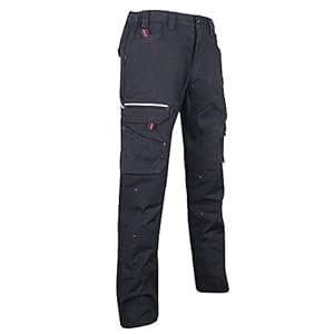 LMA WORKWEAR 1880 LMA 1425 Basalte Pantalon en Tissu Canvas Extensible, Noir, Taille 42 Homme