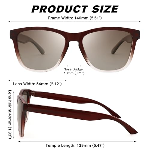 Hycredi Polarized Sunglasses for Women Men, Retro Classic Driving Square Sun Glasses Trendy Shades UV400 Protection - 3 Pack3