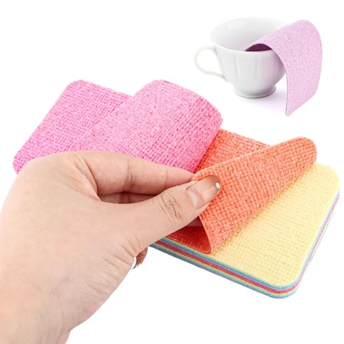 Image of 12 Layer Microfiber Sponge Block, Non-Scratch Microfiber sponges Kitchen Dish Sponge for Washing Dishes, Easy Cleaning(Multi-Color)