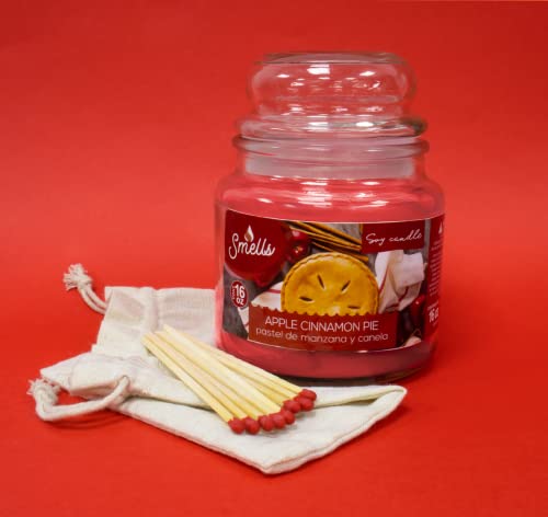 Smells - Premium Soy Wax Jar Scented Candle 16Oz. - 100% Cotton Single Wick - Fragrance That Eliminates Home And Office Odors: Food, Pets, Smoke And Others (1-Pack, Apple Cinnamon Pie) #TOP4