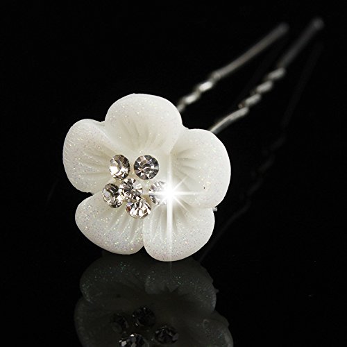 100% nuovo, qualità premium Miya® 4 pezzi per MEI di alta qualità principessa fiore spirali per capelli splendidi capelli Curlies In Perle Strass, sposa matrimonio Jugend Weihe tornante Accessori per capelli
