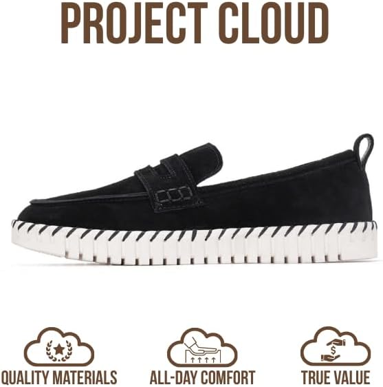 Project Cloud Genuine Leather Loafers for Women - Memory Foam Womens Shoes - Non Slip Spring Loafers Flexible Sole - Fashion Shoes for Women 2026 (Filide) - Image 3