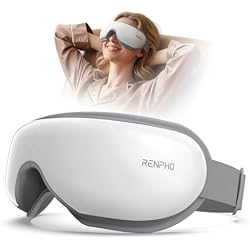 RENPHO Eyeris 1 Eye Massager with Heat, Heated Massage Eye Mask | Vibration Massage for Head Tension, Eye Strain, Dry Eyes & Dark Circles, FSA Eligible HSA, White