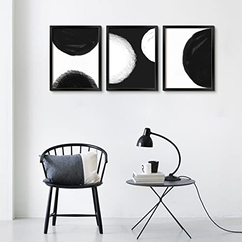 Artbyhannah Black And White Wall Art Framed For Bedroom Living Room Decoration,With Abstract Art Prints And Black Picture Frames 11X14'' 3 Pcs #TOP2