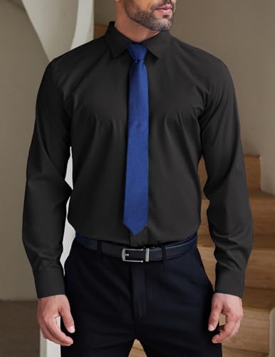 COOFANDY Men's Formal Dress Shirt Hidden Button Front Wrinkle Free Shirt Regular Fit Stretch Business Casual Shirts3
