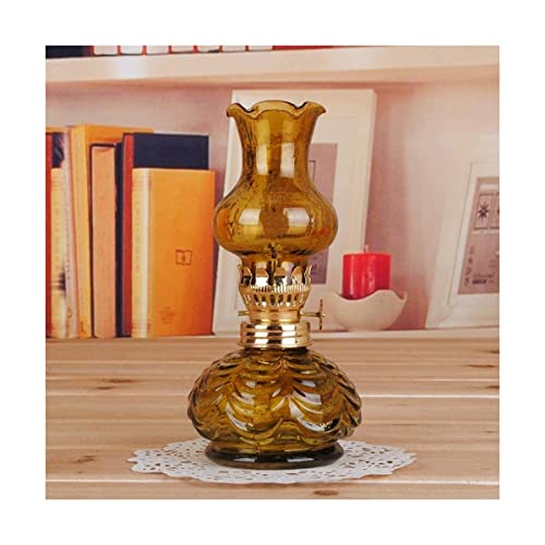 LXINMFEWY Lanterne tempête Vintage Artisanat Petite Lampe Huile Verre kérosène Huile Couple kérosène Chauffage rétro nostalgique Tente extérieure l'intérieur