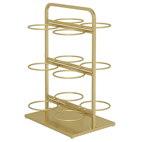 ボール収納オーガナイザーラック 3 4 5層 ボール収集ラック 滑り止めフットパッド付き バスケットボール バレーボール フットボール ストレージホルダー - メタルアイアンフレーム、ホーム/ガレージ/学校用(色:ゴールド、サイズ:4-ネクタイ