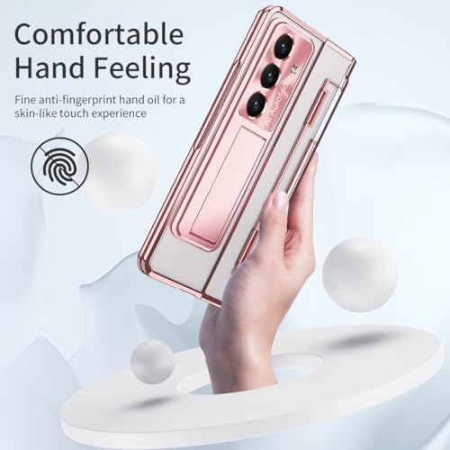 Funda Samsung Galaxy Z Fold 8 oro rosa con soporte para S Pen y protector de pantalla integrado 2
