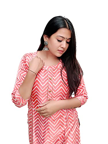 Image of Prijam Traditional Straight Long Kurti Mashru Leriya